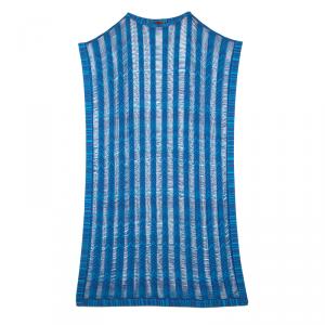 Missoni Mare Blue Chevron Pattern Cutout Knit Beach Cover Up Maxi Dress M