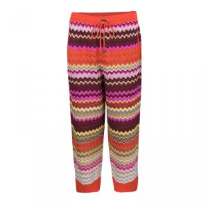 Pre Owned Missoni Multicolor Wave Pattern Knit Track Pants M