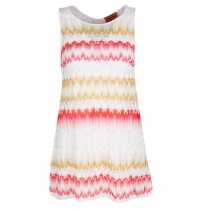 Pre Owned Missoni Multicolor Perforated Knit Long Tank Top S