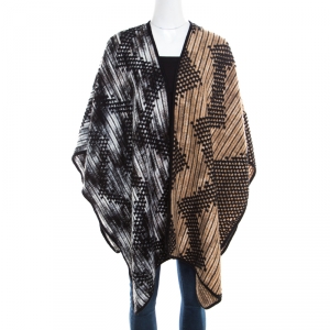 Pre Owned Missoni Multicolor Chunky Knit Open Front Poncho ( One Size )