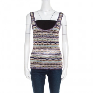 Pre Owned Missoni Multicolor Patterned Knit Sleeveless Tank Top S