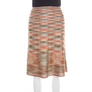 Pre Owned Missoni Multicolor Lurex Knit A Line Skirt M