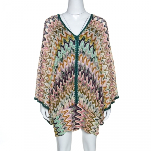 Pre Owned Missoni Mare Multicolor Chevron Patterned Knit Cover Up M