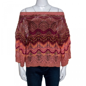 Pre Owned Missoni Metallic Crochet Top M