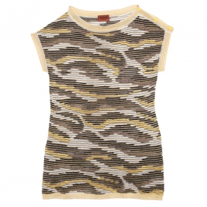 Pre Owned Missoni Metallic Crochet Knit Tunic Top