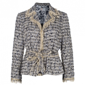 Pre Owned Missoni Multicolor Tweed Belted Jacket M