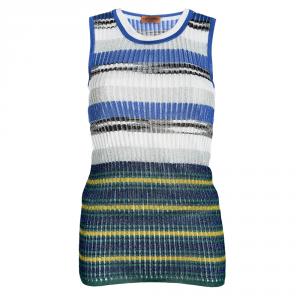 Pre Owned Missoni Multicolor Striped Lurex Ribbed Knit Sleeveless Top S