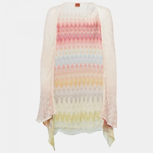 Pre Owned Missoni Multicolor Chevron Knit Cardigan M