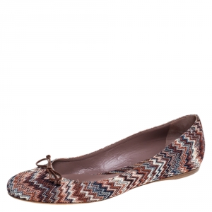 Pre Owned Missoni Multicolor Knit Ballet Flats Size 41