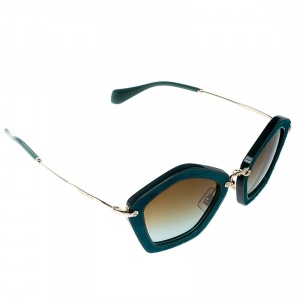 Miu Miu Gree/Brown Gradient SMU06O Geometric Sunglasses 