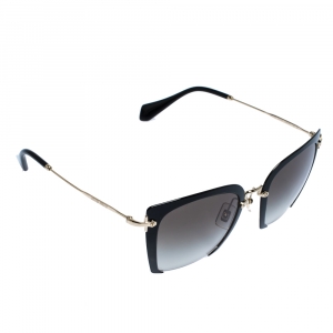 Miu Miu Black and Gold/ Brown Gradient SMU52R Rasoir Square Sunglasses