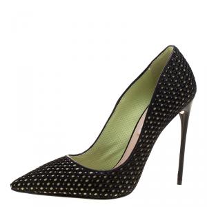 Miu Miu Black Mesh Pointed Toe Pumps Size 37.5