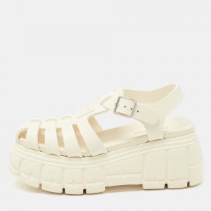 Miu Miu Cream Rubber Eva Platform Sandals Size 39