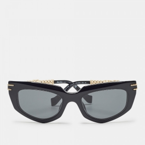 Miu Miu Black/Gold SMU12W Chain Cat Eye Sunglasses