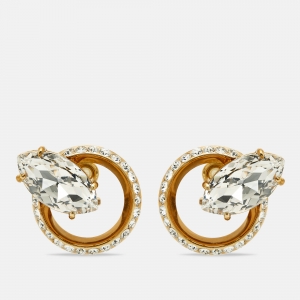 Pre Owned Miu Miu Crystals Gold Tone Earrings