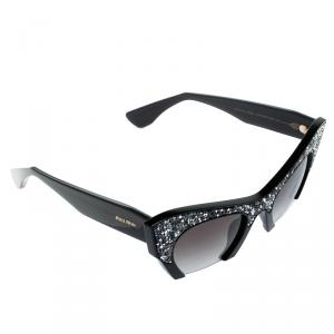 Miu Miu Crystal Embellished SMU 01Q Cut Out Sunglasses