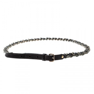 Miu Miu Brown Leather Chain Link Belt 90cm