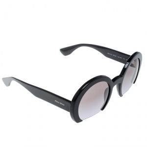 Miu Miu Black SMU07G Round Cut Out Sunglasses