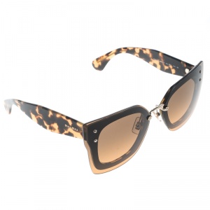 Miu Miu Brown Tortoise SMU 04R Butterfly Sunglasses
