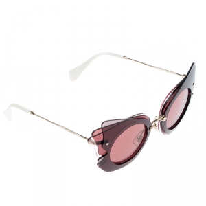 Miu Miu Gold/Brown SMU02S Butterfly Sunglasses