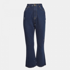 Miu Miu Blue Lace Trim Denim Jeans M Waist 29"