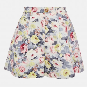 Miu Miu Multicolor Floral Print Cotton Twill Shorts S