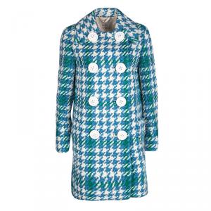 Miu Miu Multicolor Chunky Textured Wool Double Breasted Overcoat S