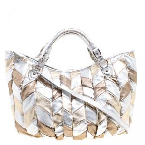 Miu Miu Metallic Multicolor Patchwork Leather Tote