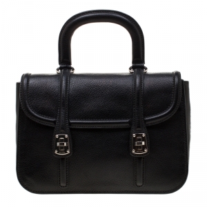 Miu Miu Black Leather Double Turnlock Crossbody Bag