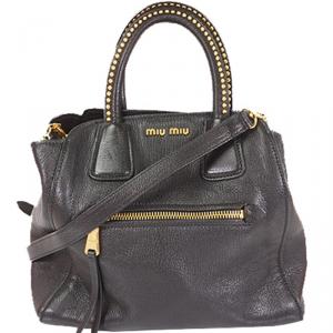 Miu Miu Black Leather Two Way Satchel