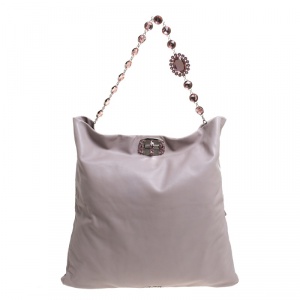 Miu Miu Pink Leather Oversize Crystal Clutch