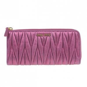 Miu Miu Fuschia Nappa Leather Matelasse Pouch