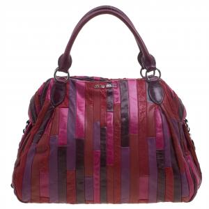 Miu Miu Multicolor Patchwork Leather Satchel