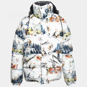 Moncler Multicolor Clairette Printed Down Synthetic Jacket M