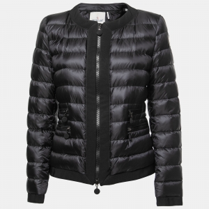 Moncler Black Synthetic Quilted Down Jacket M