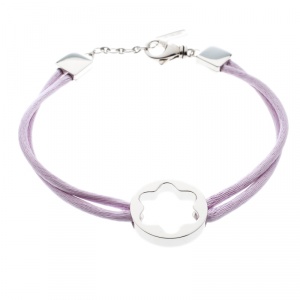 Pre Owned Montblanc Star Collection Lilac Satin Silver Star Bracelet