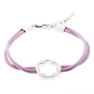 Pre Owned Montblanc Star Collection Lilac Cord Silver Bracelet