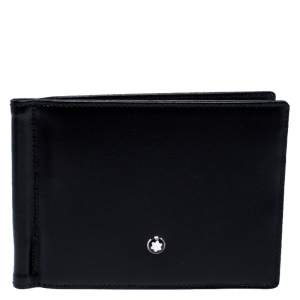 Montblanc Black Leather Meisterstück Money Clip Wallet 6CC