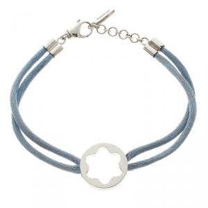 Montblanc Star Collection Blue Satin Silver Star Bracelet