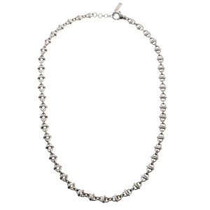 Pre Owned Montblanc Icon Link Motif Silver Chain Necklace