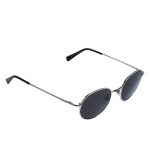 Montblanc Silver Tone /Smoke Grey MB-550S Round Sunglasses 