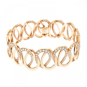Montblanc Princesse Grace de Monaco Petal Intertwined Diamond 18k Rose Gold Bracelet