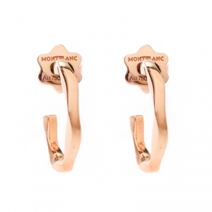 Montblanc Âme de Star Textured 18k Rose Gold Hoop Earrings