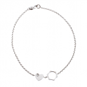 Montblanc Diamond 18k White Gold Heart Star Charm Bracelet
