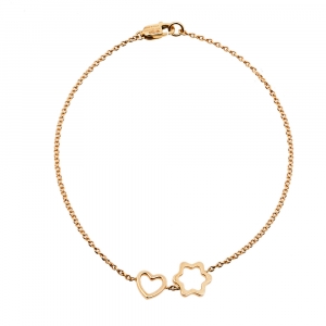 Montblanc 18K Rose Gold Star Heart Charm Bracelet