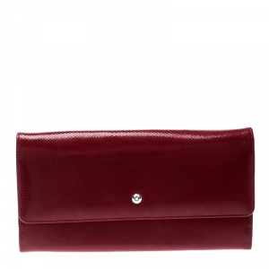 Montblanc Red Soft Grain Leather 10CC Long Wallet 