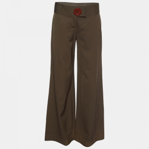 Moschino Cheap and Chic Brown Wool Flared Leg Trousers M
