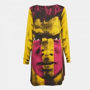 Moschino Couture Multicolor Printed Crepe Mini Shift Dress L