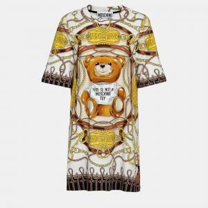 Moschino Multi Military Teddy Scarf Print Dress L