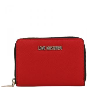 Love Moschino Red Faux Leather Zip Around Coin Purse